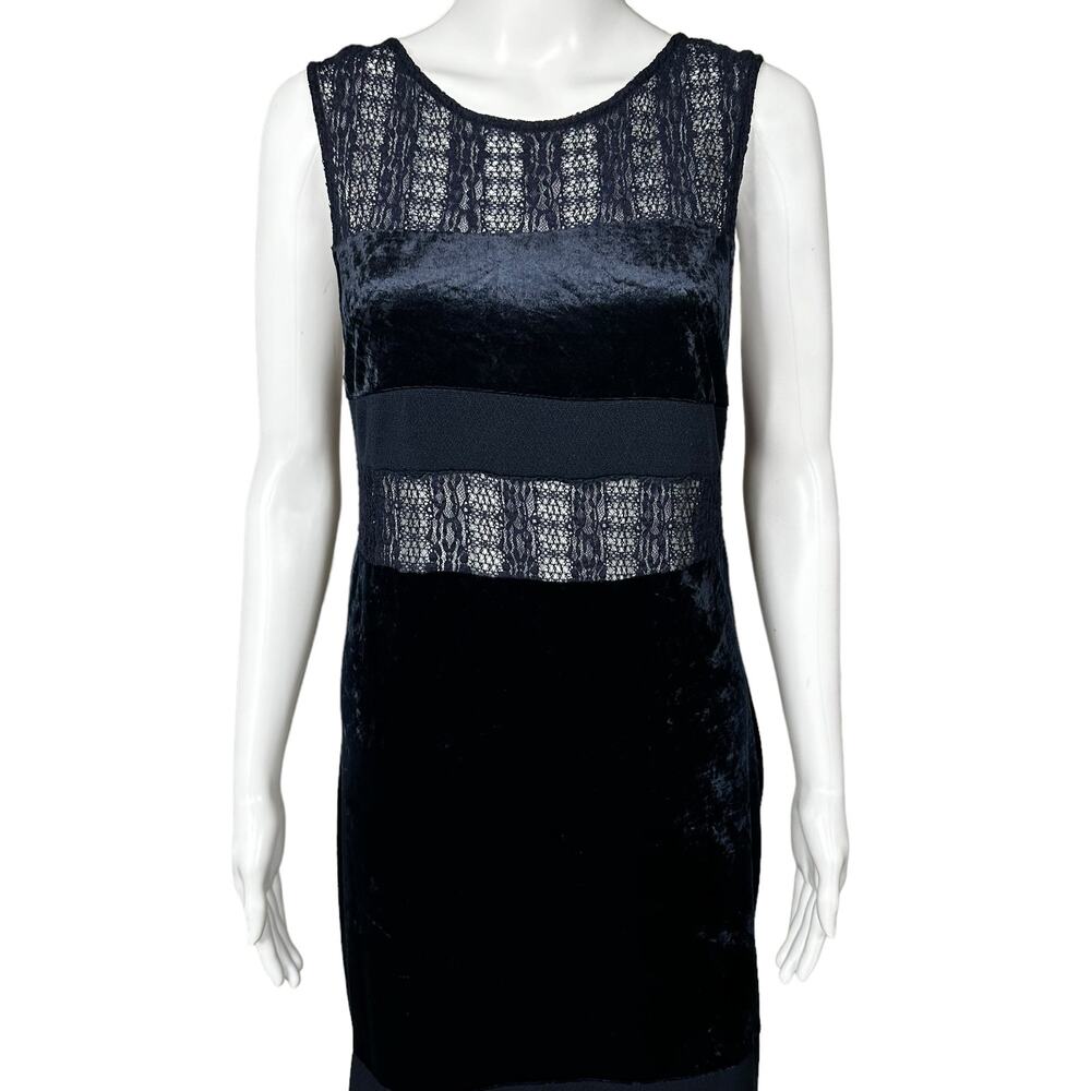 Free People Crushed Velvet Sheer Lace Blue Maxi Dress Large Fairy Witchy Gothic - Picture 8 of 16